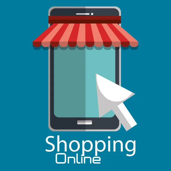 Online-Shopping mit dem Smartphone — Stockvektor