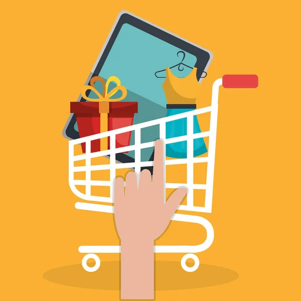Carrinho de compras ícone online —  Vetores de Stock