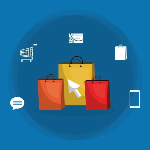 Online alışveriş Icons set — Stok Vektör