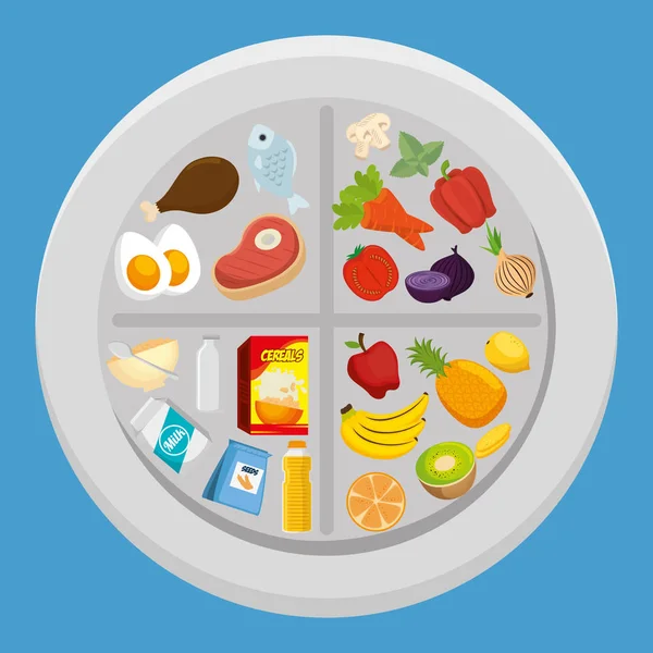 Grupo de infografía alimentaria nutritiva — Vector de stock