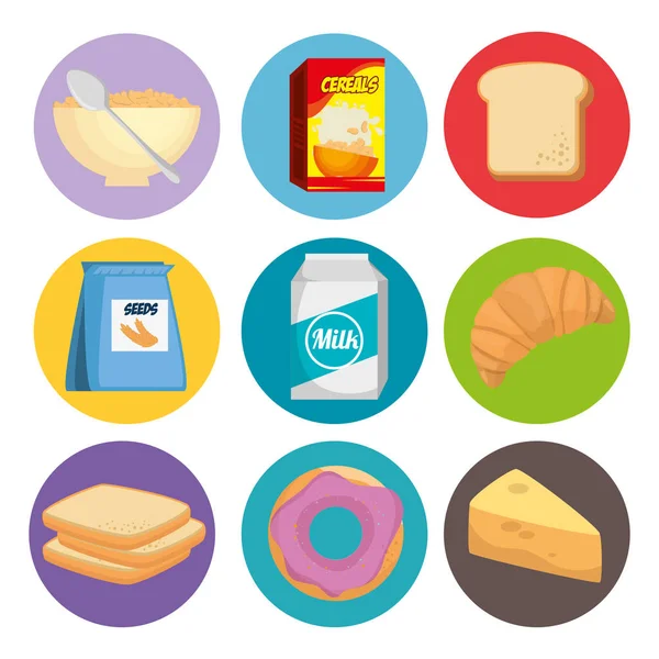 营养食品组图标 — 图库矢量图片