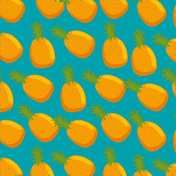 新鲜菠萝图案背景 — 图库矢量图片