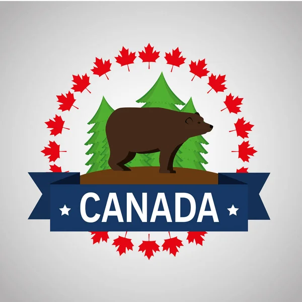 Grizzli cadre canadien — Image vectorielle