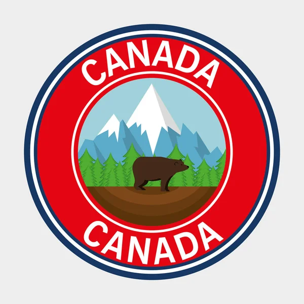 Grizzli cadre canadien — Image vectorielle