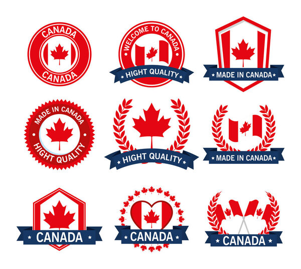 canada quality seals set icon