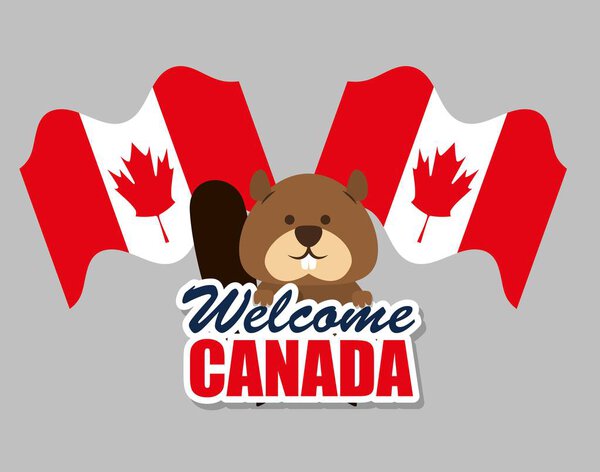 beaver canadian animal scene