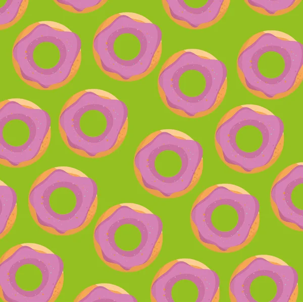 달콤한 도넛 패턴 배경 — 스톡 벡터