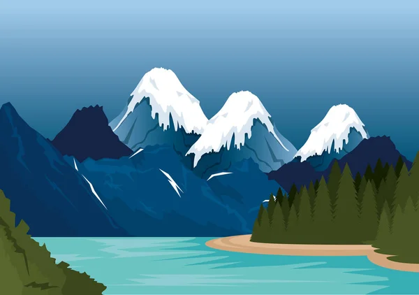 Canadian landscape scene icon — Stock Vector