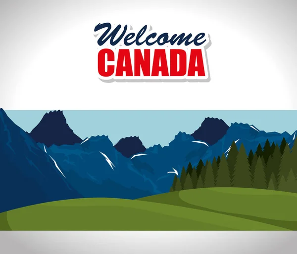 Canadian landscape scene icon — стоковый вектор