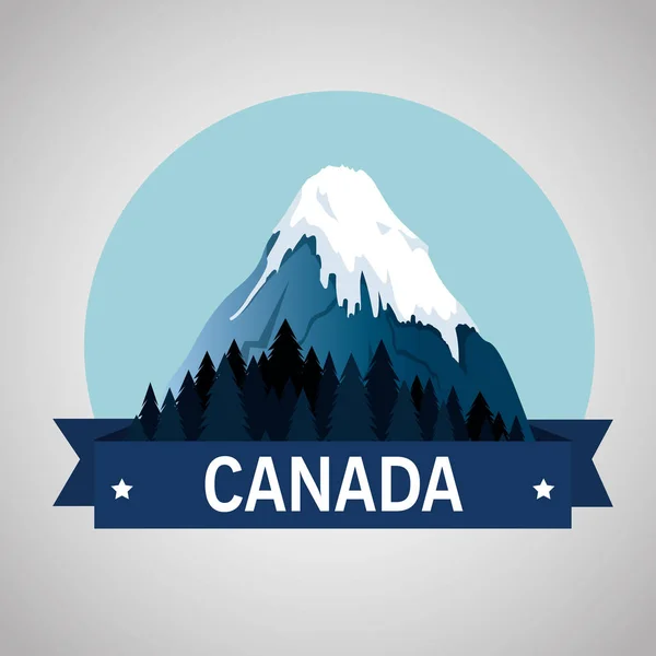 Canadisk landskab scene ikon – Stock-vektor
