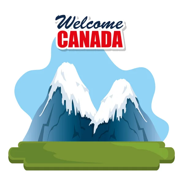 Canadian landscape scene icon — стоковый вектор