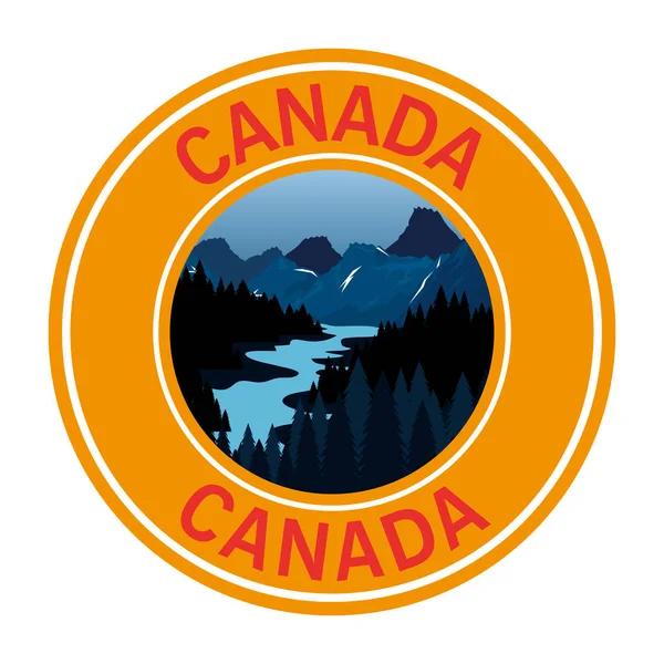 Canadian landscape scene icon — стоковый вектор