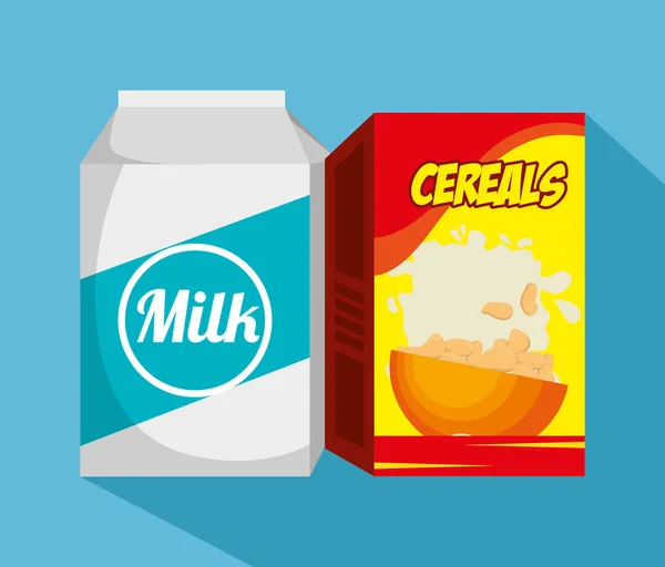 穀物健康食品と牛乳 — ストックベクタ