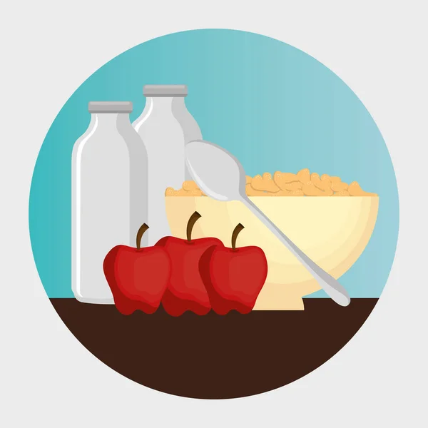 Grupo de ícones alimentares nutritivos — Vetor de Stock