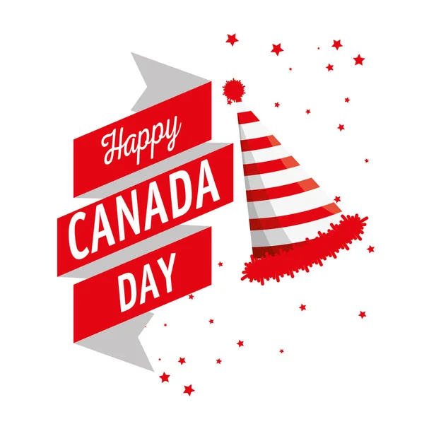 Felice giorno del Canada manifesto celebrazione — Vettoriale Stock