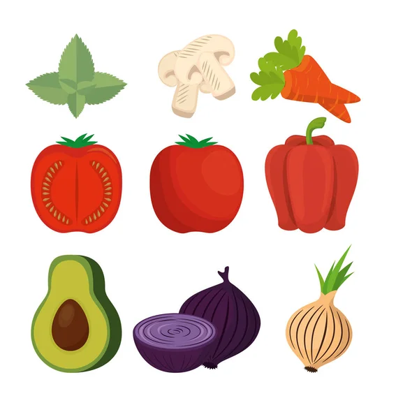 Gruppo di verdure fresche — Vettoriale Stock