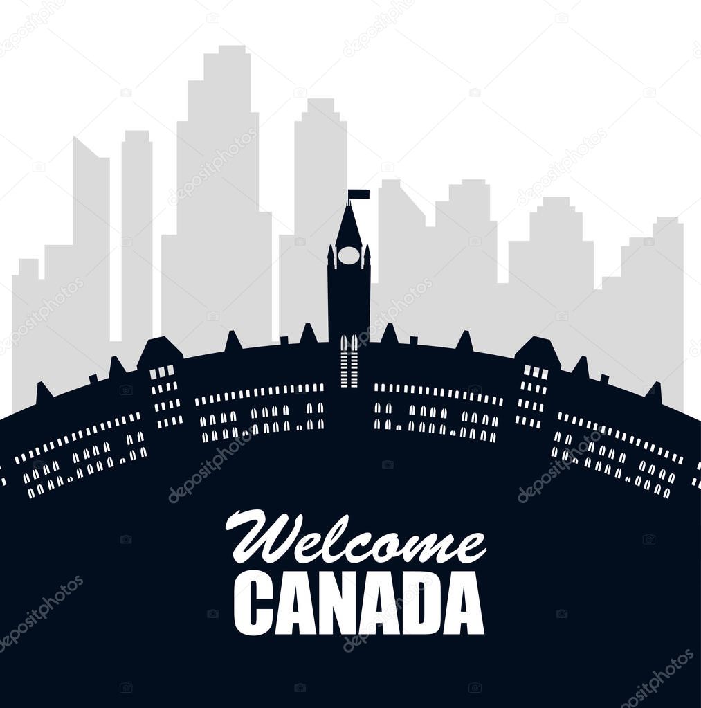 canadian cityscape scene icon