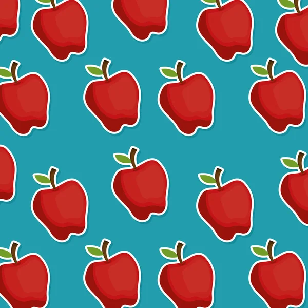 Fresh apples pattern background — Stock Vector