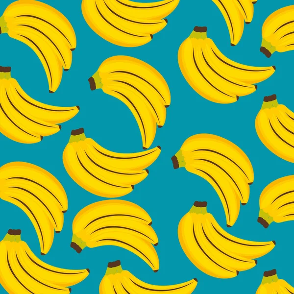 Fresh bananas pattern background — Stock Vector