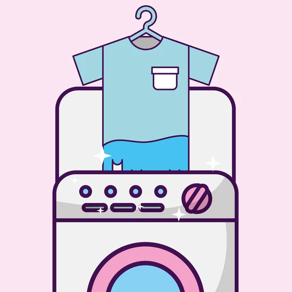 Limpieza de ropa relacionada — Vector de stock