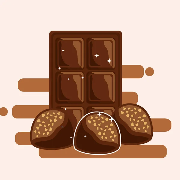 Chocolate tarjeta de cacao — Vector de stock