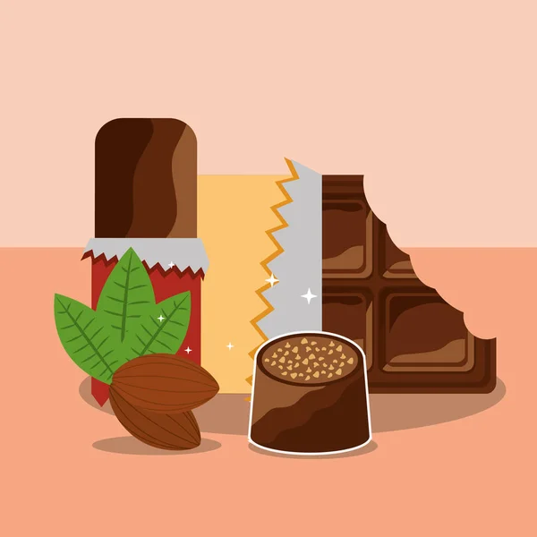 Chocolat carte de cacao — Image vectorielle