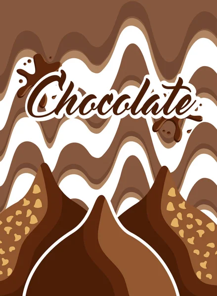 Chocolade cacao kaart — Stockvector
