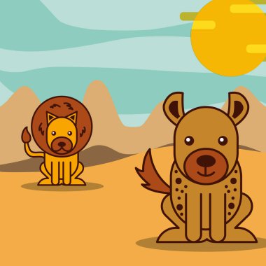 Safari hayvanları çizgi filmi