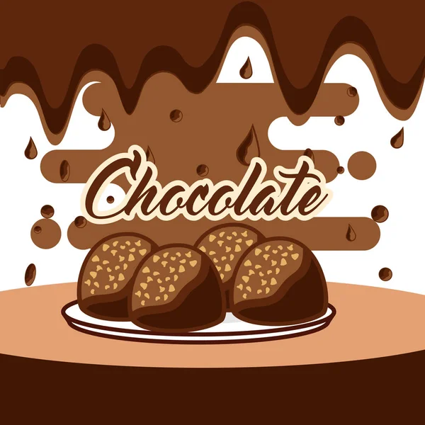 Chocolade snoep kaart — Stockvector