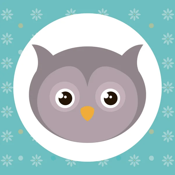 Cute owl head tender character — Stock Vector