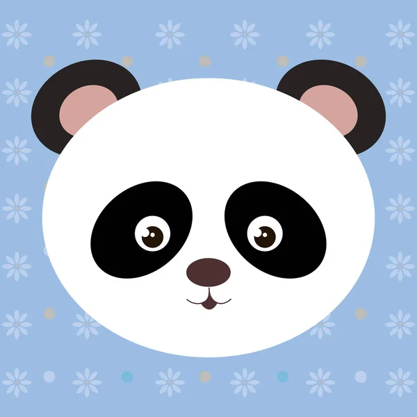 Bonito panda urso cabeça concurso personagem —  Vetores de Stock