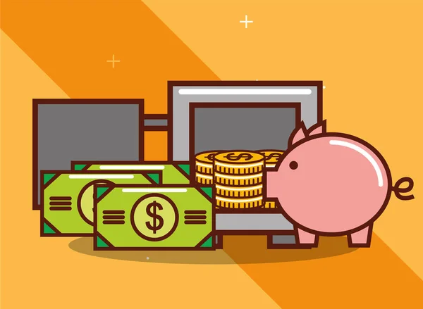 Piggy bank money — Stock Vector