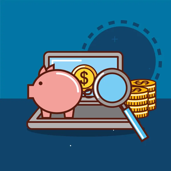Гроші на банківському Piggy — стоковий вектор