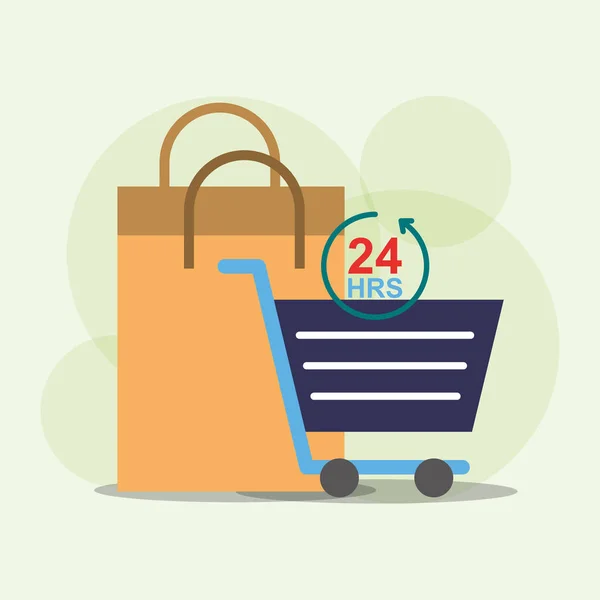 Shopping online commercio — Vettoriale Stock
