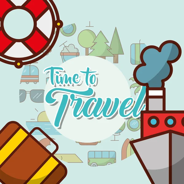 Tiempo para viajar — Vector de stock