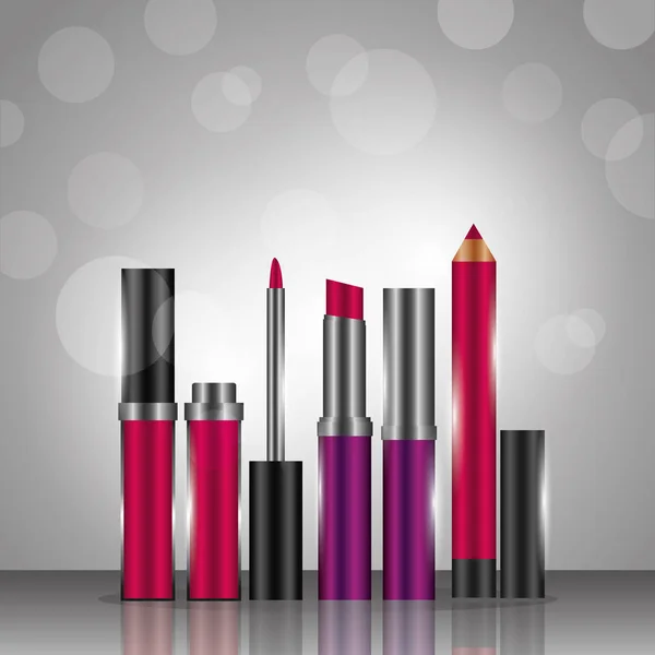 Cosmetics makeup related — Stock Vector