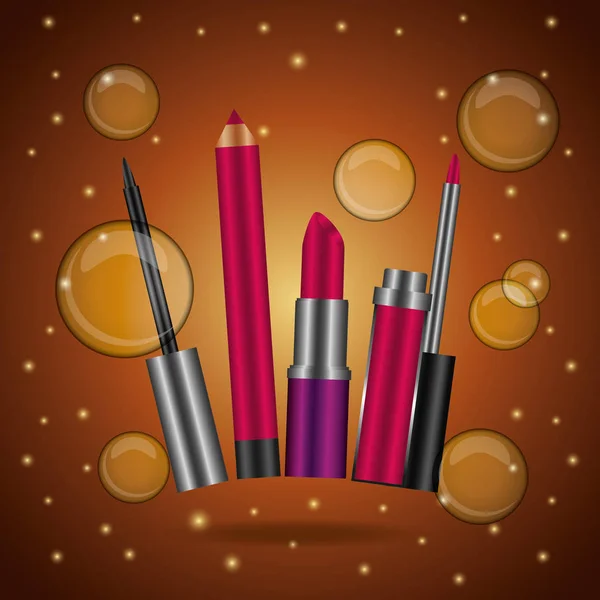 Kosmetik Make-up bezogen — Stockvektor