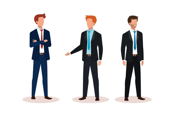 Grupo de hombres de negocios carácter avatar — Vector de stock