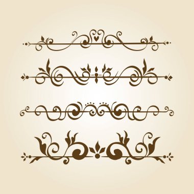 Zarif dekoratif kenarlıklar demeti