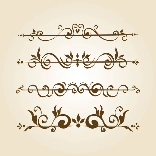 Bundle of elegant ornamental borders frames — Stock Vector