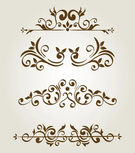 Bundle of elegant ornamental borders frames — Stock Vector