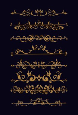 Zarif dekoratif kenarlıklar demeti