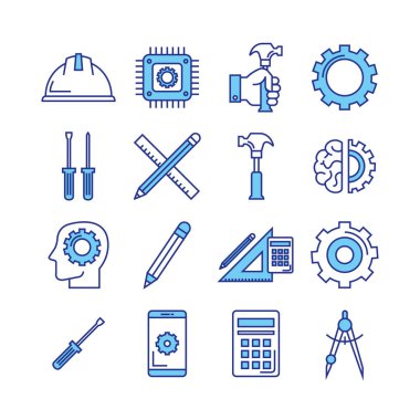 bir yığın mühendislik seti simgesi