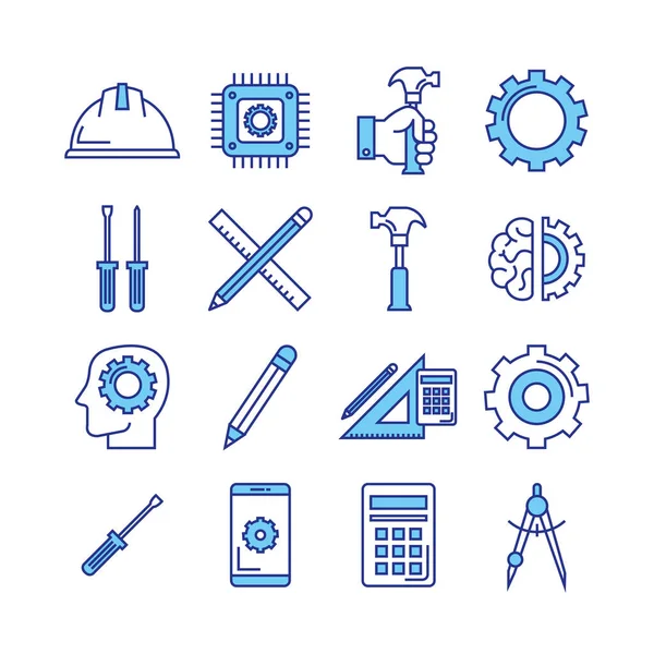 Paquete de iconos conjunto de ingeniería — Vector de stock