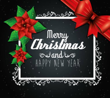 Çerçeveli ve çiçekli mutlu noeller