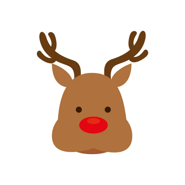 Face of reindeer animal isolated icon — Stock Vector