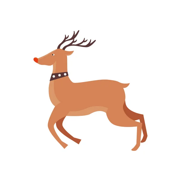 Renna animale Natale isolato icona — Vettoriale Stock
