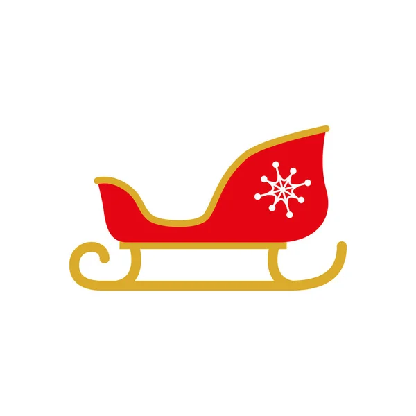 Sled santa claus isolated icon — Stock Vector
