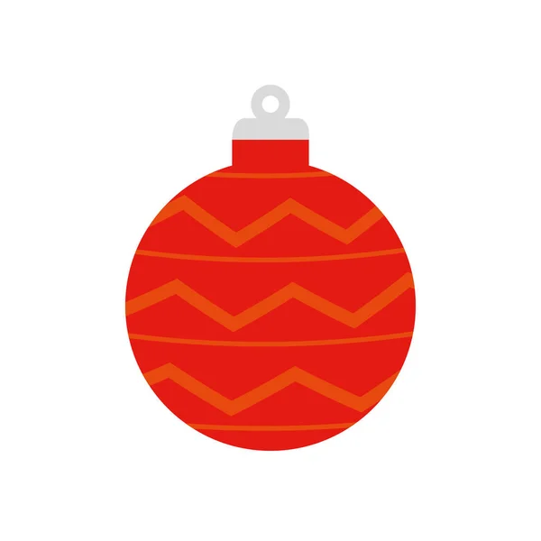 Ball christmas decoration isolated icon — Stock Vector