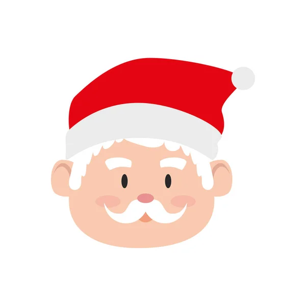 Gesicht des Weihnachtsmannes isolierte Ikone — Stockvektor